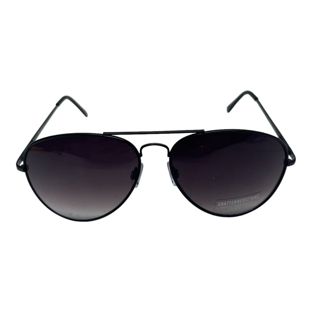 Oval Unisex Black Tinted Shatter Resistant UV400 Polycarbonate Sunglasses
